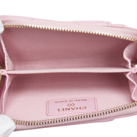 CHANEL Pink Lambskin Leather Logo Wallet - Picture 6 of 10